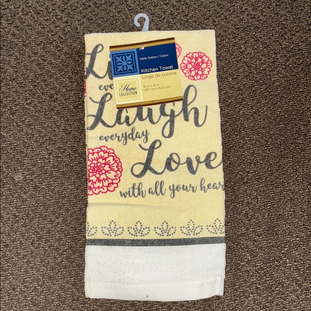 Home Collection "Laugh Love" 100% Cotton Kitchen Towel